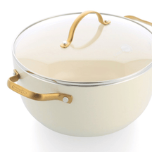 Ensemble de Casseroles GreenPan Padova Reserve Crème Blanche 6 pièces - Revêtement Antiadhésif en Céramique - Casserole ø 24 cm, Casserole à Lait ø 18, 20 cm, Poêle ø 20, 28 cm & Poêle Sauté ø 24 cm