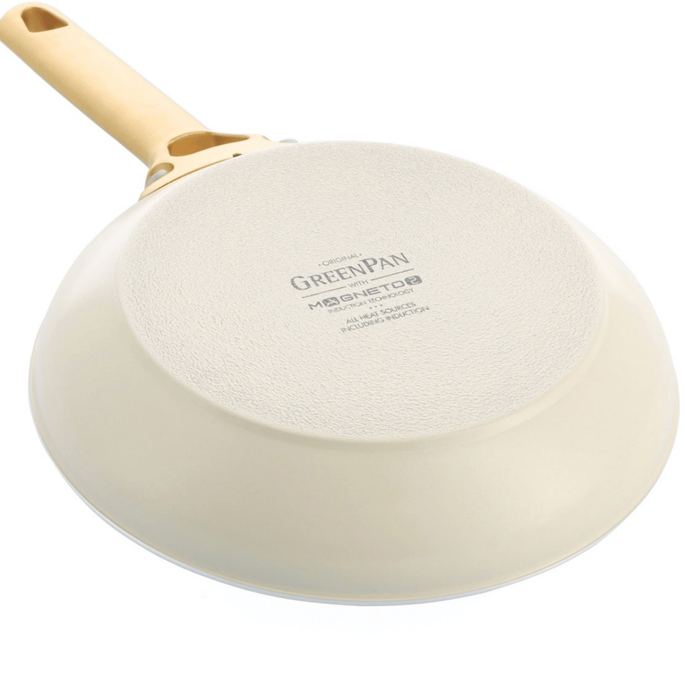 Ensemble de Casseroles GreenPan Padova Reserve Crème Blanche 6 pièces - Revêtement Antiadhésif en Céramique - Casserole ø 24 cm, Casserole à Lait ø 18, 20 cm, Poêle ø 20, 28 cm & Poêle Sauté ø 24 cm
