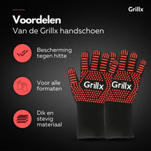 Gants de barbecue GrillX - Gants de cuisine - Grip supplémentaire - 2 pièces