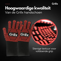 Gants de barbecue GrillX - Gants de cuisine - Grip supplémentaire - 2 pièces