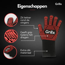 Gants de barbecue GrillX - Gants de cuisine - Grip supplémentaire - 2 pièces