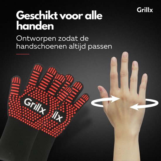 Gants de barbecue GrillX - Gants de cuisine - Grip supplémentaire - 2 pièces