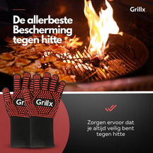 Gants de barbecue GrillX - Gants de cuisine - Grip supplémentaire - 2 pièces