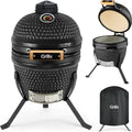 GrillX Kamado 13 Inch - incluant housse de rangement - Barbecue Egg - Barbecue au charbon de bois - Noir - Ø 27 cm