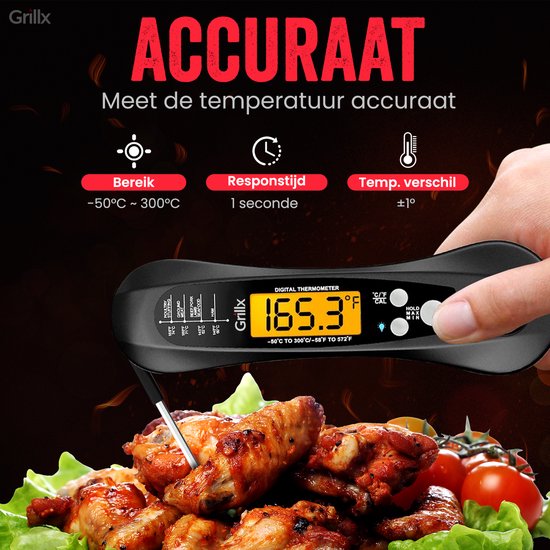 Thermomètre à viande GrillX - Thermomètre BBQ - GrillX BBQ - -50°C à 300°C