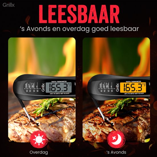Thermomètre à viande GrillX - Thermomètre BBQ - GrillX BBQ - -50°C à 300°C