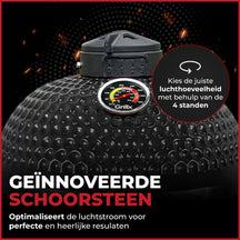 GrillX Kamado 13 Inch - incluant housse de rangement - Barbecue Egg - Barbecue au charbon de bois - Noir - Ø 27 cm