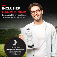 GrillX Kamado 13 Inch - incluant housse de rangement - Barbecue Egg - Barbecue au charbon de bois - Noir - Ø 27 cm