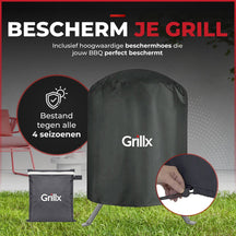 GrillX Kamado 13 Inch - incluant housse de rangement - Barbecue Egg - Barbecue au charbon de bois - Noir - Ø 27 cm