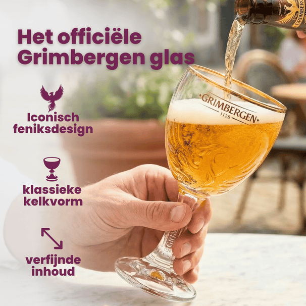 Verre à bière Grimbergen sur pied 330 ml - Lot de 2