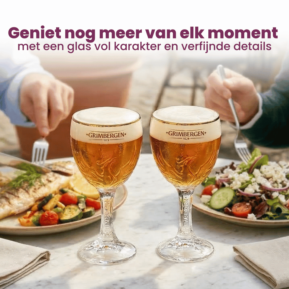 Ensemble de verres à bière Grimbergen - Sur pied - 250 ml - 6 pièces