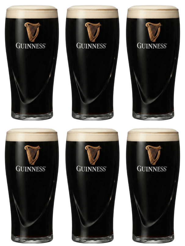 Ensemble de verres a bière Guinness - Verres pint - En verre - 500 ml - 6 pièces
