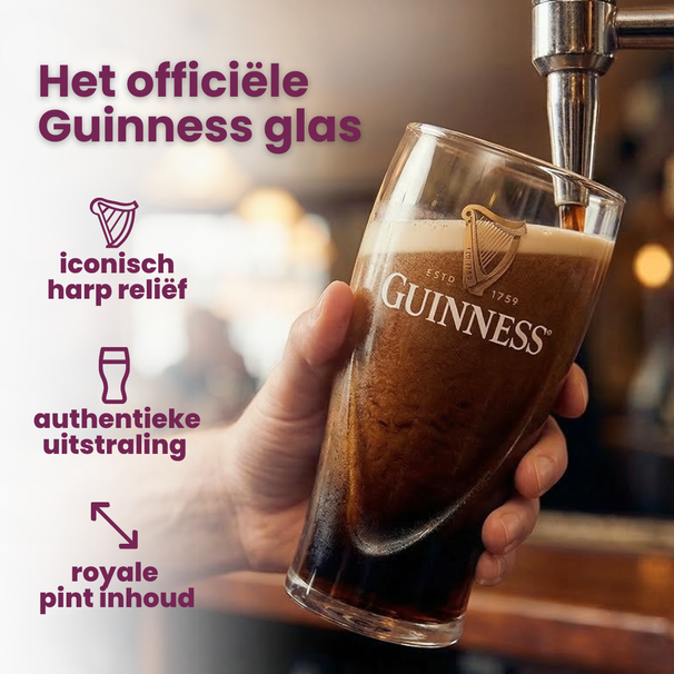 Guinness Bierglazen Pint 500 ml - 2 Stuks