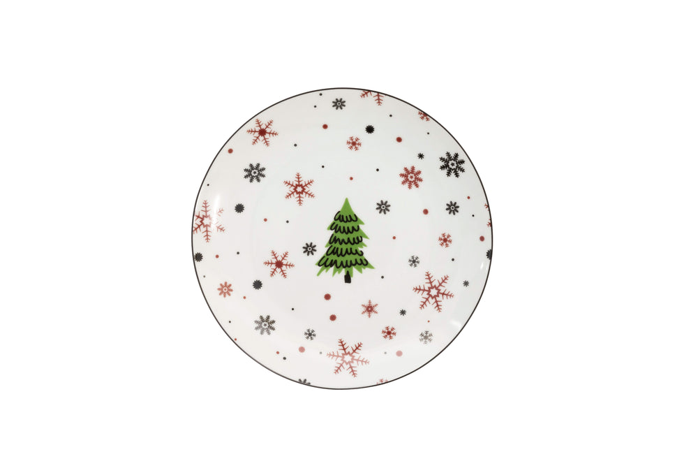 Ensemble de vaisselle de Noël Studio Tavola - Porcelaine - Rouge 18 pièces