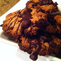 Biscuits à l'avoine avec éclats de canneberges et de cacao