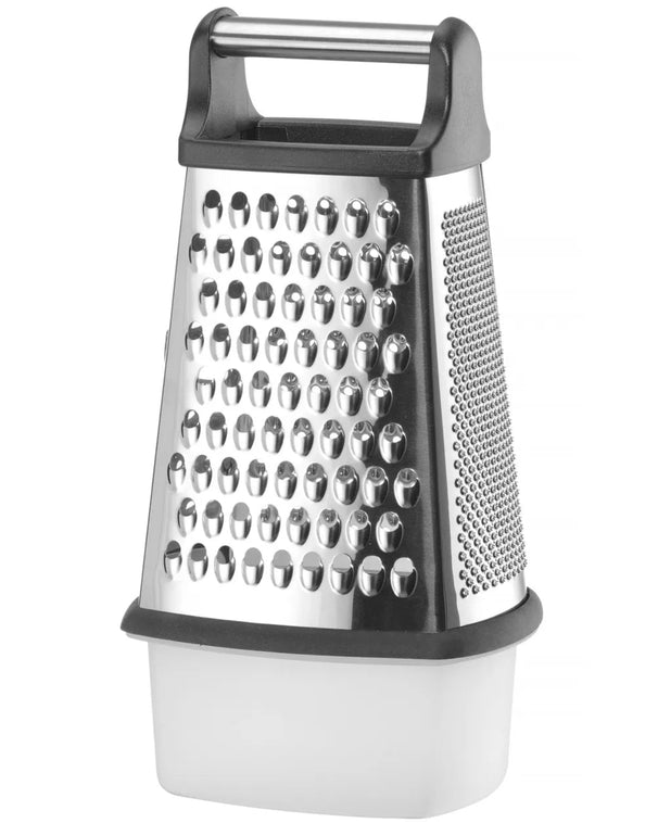 Râpe Hendi - à quatre côtés - Bac de récupération - en inox - 31 cm