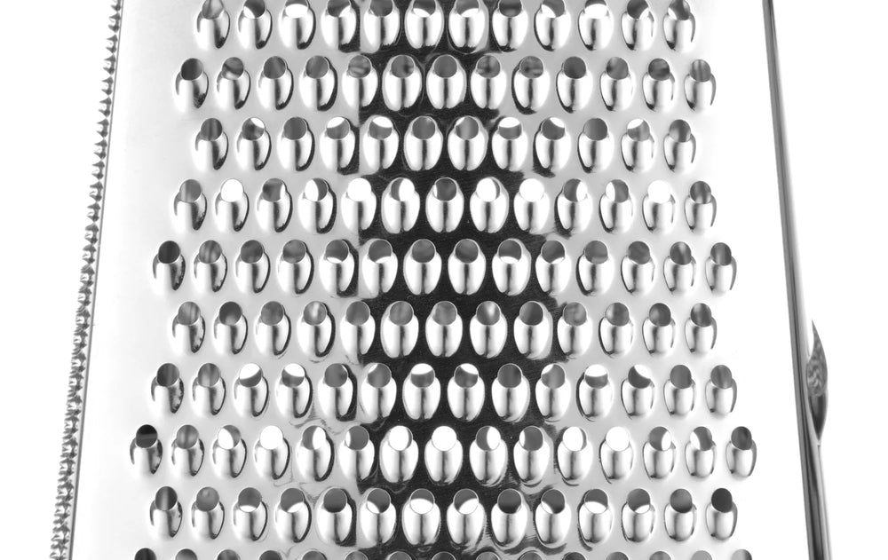 Râpe Hendi à quatre côtés avec bac de récupération - Inox