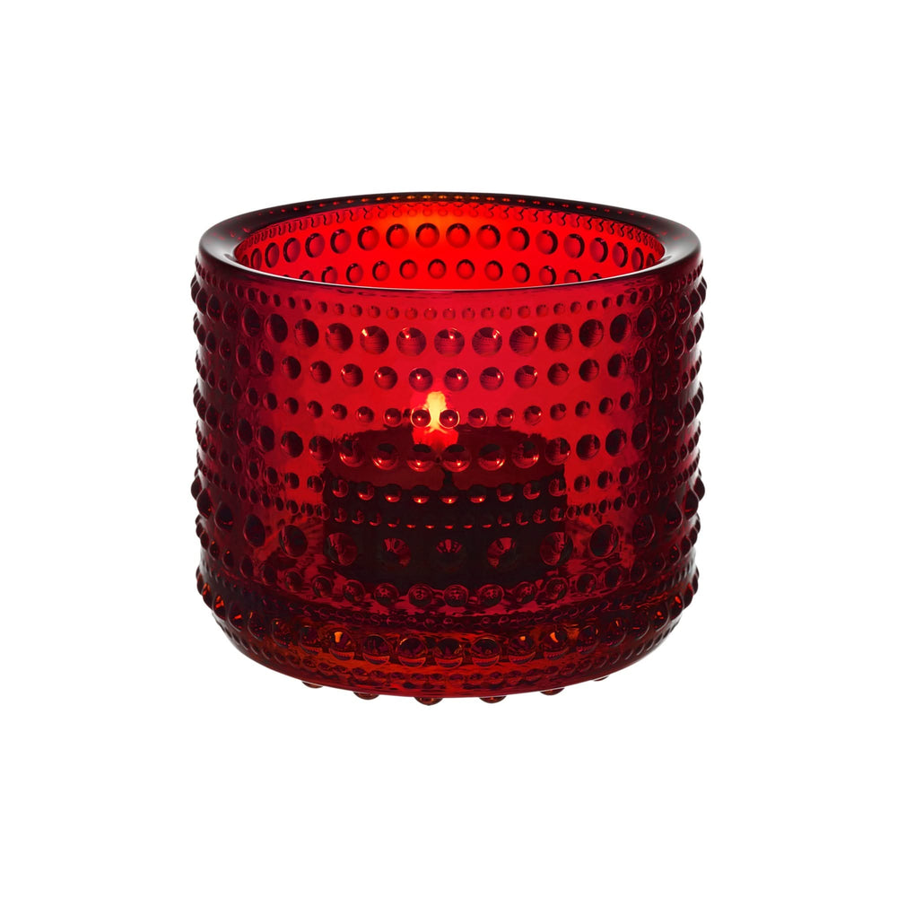 Porte-bougie Iittala Kastehelmi Cranberry Rouge