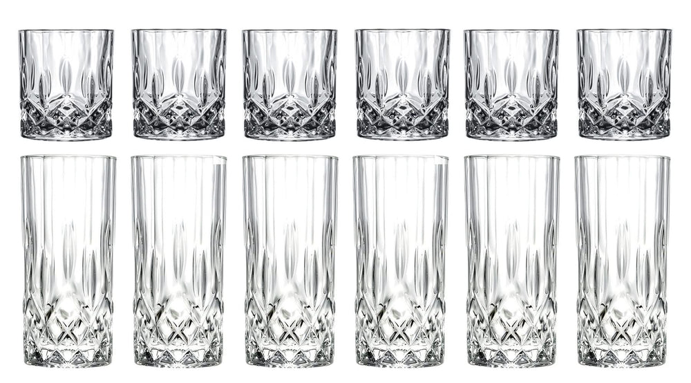 Ensemble de verres Jay Hill (verres à cocktail et verres long drink) Moray - 12 pièces