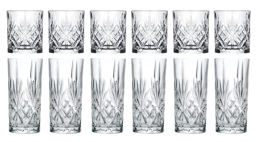 Ensemble de verres Jay Hill (verres à cocktail et verres long drink) Moy - 12 pièces