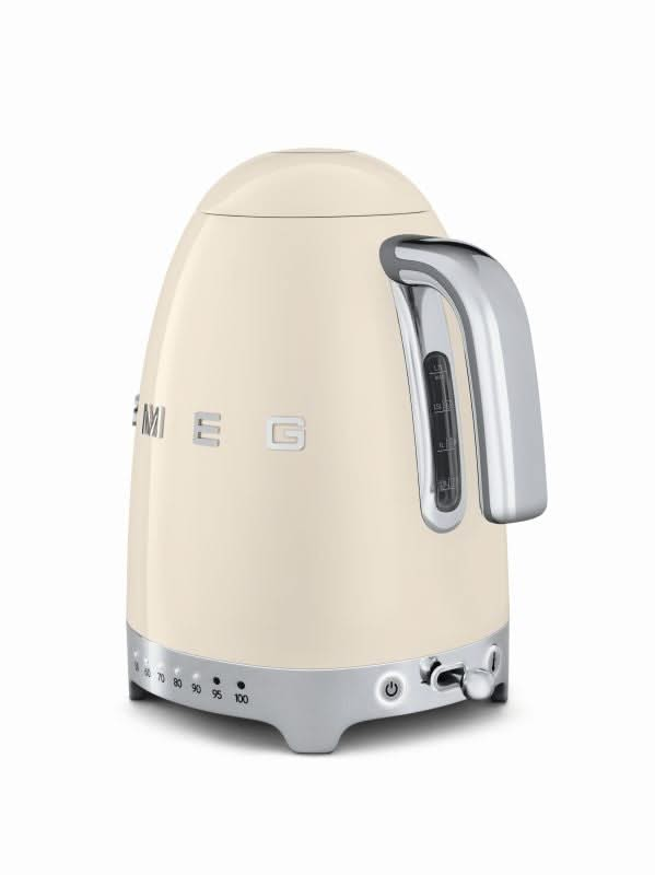 Bouilloire Variable SMEG - 7 réglages de température - crème - 1,7 litres - KLF04CREU