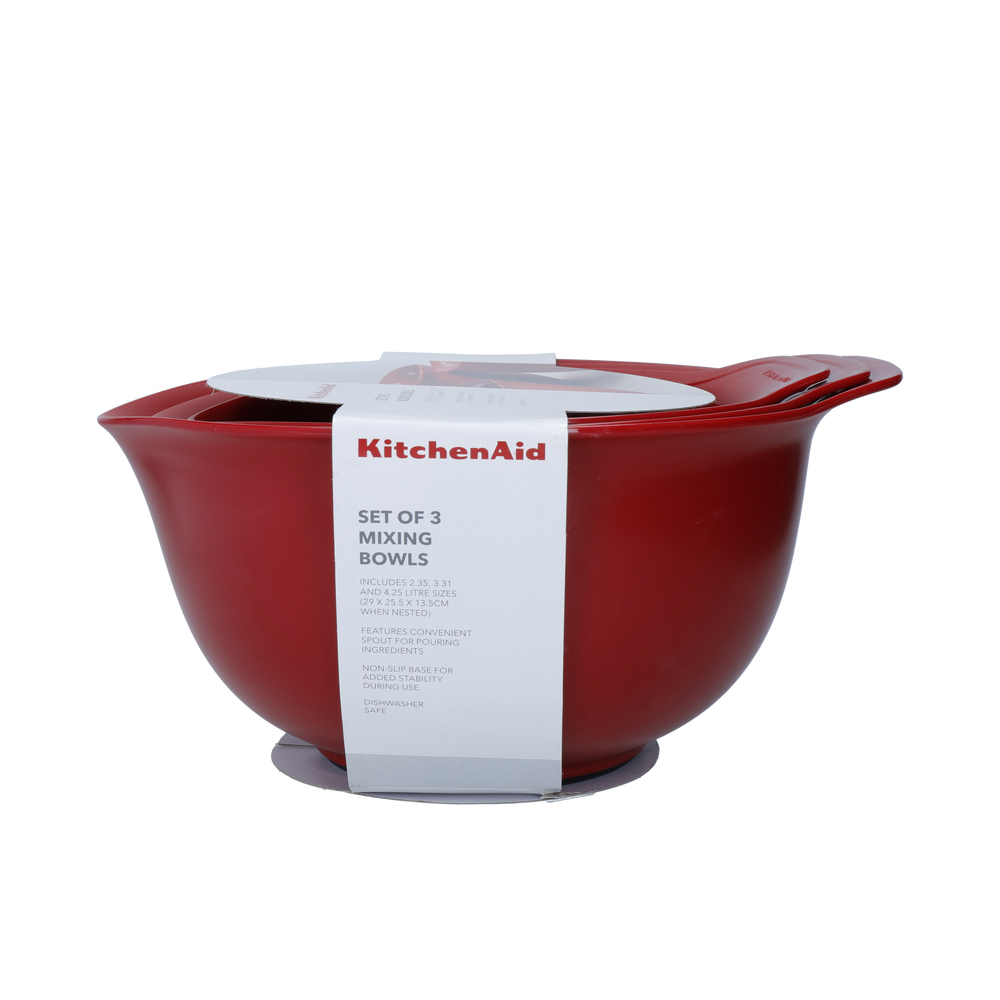 Bol de mélange Core Rouge Empereur KitchenAid - 3 pièces