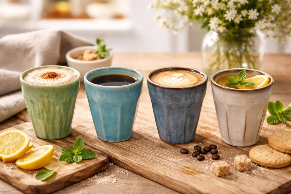 Tasses à café en faïence 250 ml - Lot de 4 - Cookinglife