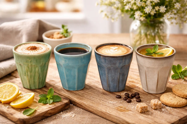 Tasses à café en faïence 250 ml - Lot de 4 - Cookinglife