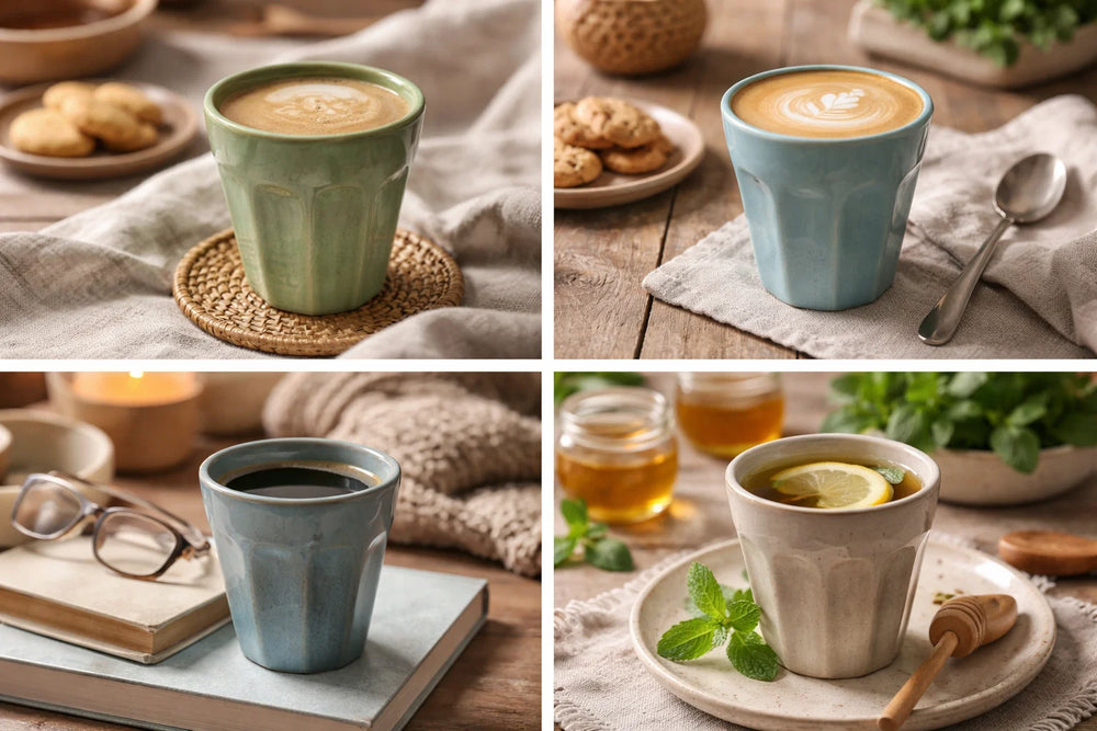 Tasses à café en faïence 250 ml - Lot de 4 - Cookinglife