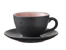 Tasse et soucoupe Bitz Gastro Noir/multicolore Rose 240 ml - 4 pièces