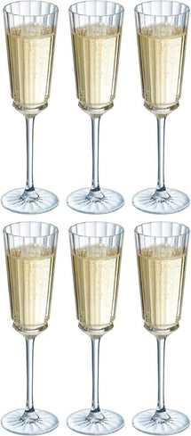 Verres à champagne Cristal d'Arques Macassar 170 ml - 6 pièces