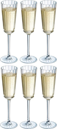 Verres à champagne Cristal d'Arques Macassar 170 ml - 6 pièces