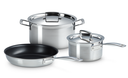 Le Creuset Set de 3 poêles 3 plis - Inox - Induction - Poêle, Faitout & Casserole - comprenant 2 couvercles