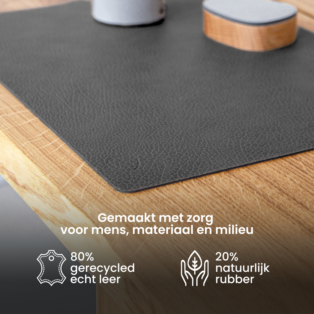 Sets de table LIND DNA Hippo - Cuir - Vert pastel - 45 x 35 cm - 2 pièces