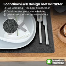 Sets de table LIND DNA Hippo - Cuir - Vert pastel - 45 x 35 cm - 2 pièces