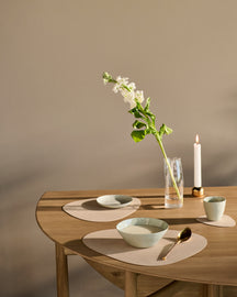 Sets de table LIND DNA Nupo - Cuir - Sable - Courbé - 44 x 37 cm - 2 Pièces