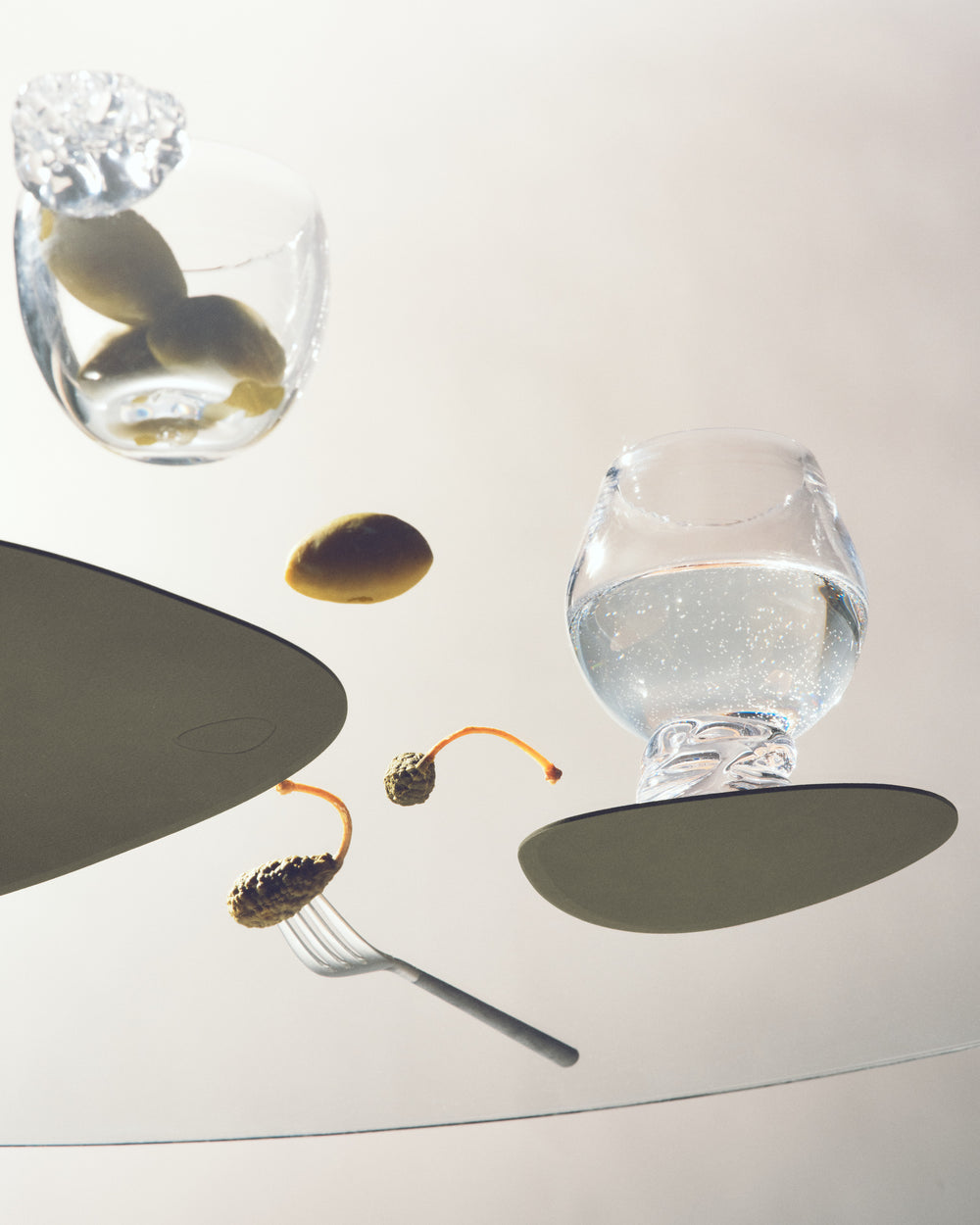 Dessous de Verre LIND DNA Nupo - Cuir - Vert armée - 13 x 11 cm - 4 pièces