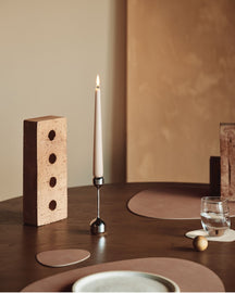 Sets de table LIND DNA Nupo - Cuir - Rose ancien - Courbé - 44 x 37 cm - 2 pièces