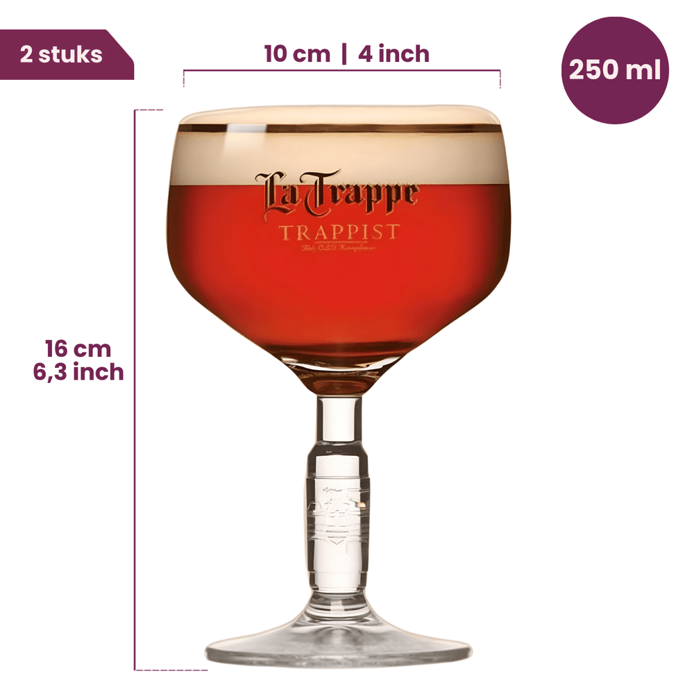 Ensemble de verres à bière La Trappe - Bokaal - 250 ml - 2 pièces