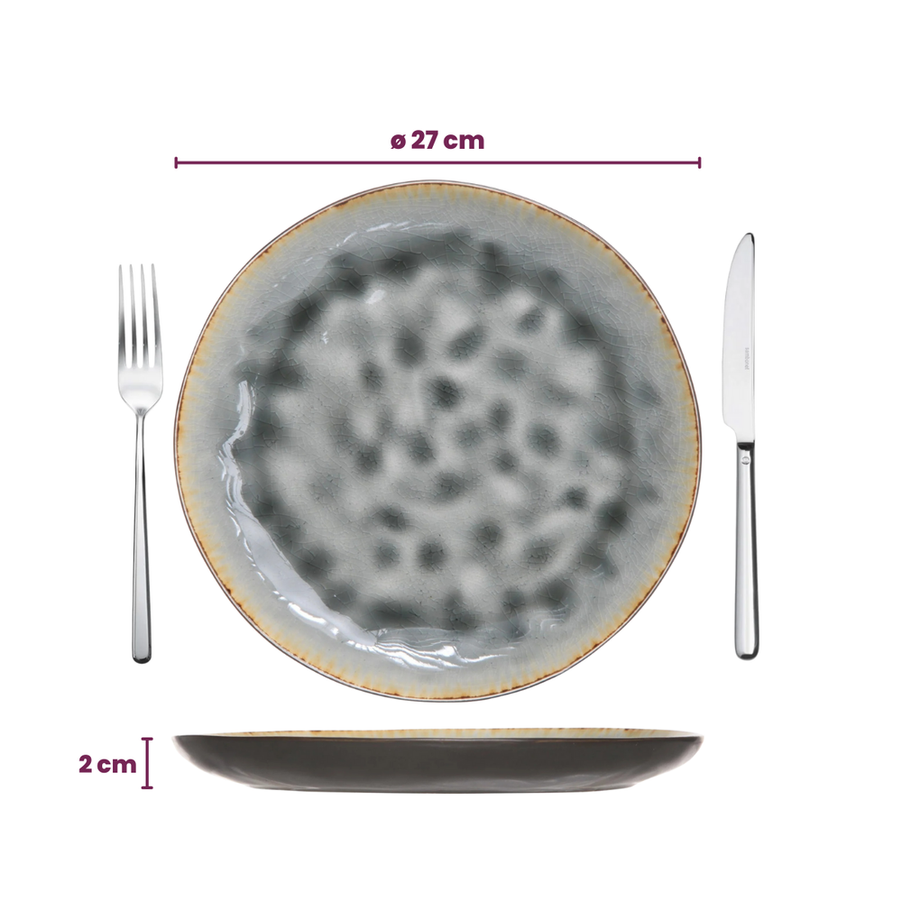 Assiettes de dîner Cosy & Trendy Laguna Blue Grey ø 27 cm - 4 pièces