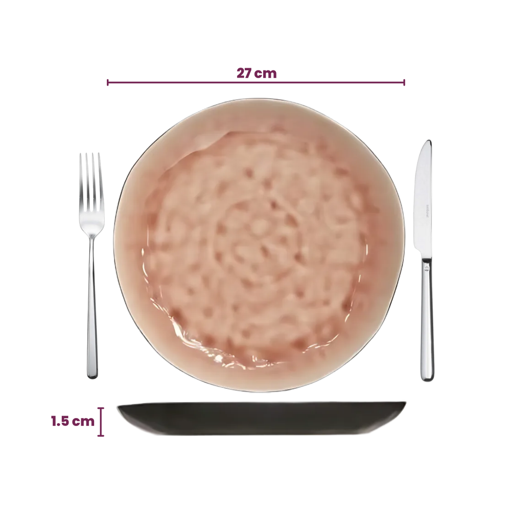 Assiettes de dîner Cosy & Trendy Laguna Old Rose ø 27 cm - 4 pièces