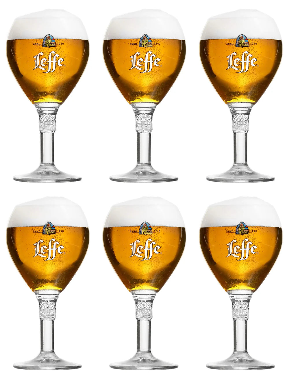 Verres à Bière Grimbergen Sur Pied - Lot De 6 Verres 250 Ml - Pour Dégustation Bière Abbey - Design Authentique