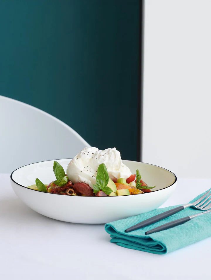 Assiette profonde / assiette à pâtes ASA Selection A Table Ligne Noire ø 22 cm - 4 pièces