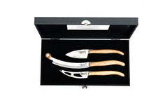 Coffret Couteaux à Fromage Laguiole Style de Vie Ligne Luxe Chêne Stonewash - 3 pièces