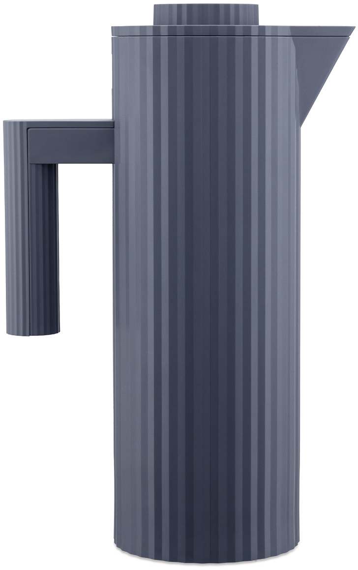 Alessi Carafe Thermos Plissé - MDL12 G - Gris - 1 Litre - par Michele De Lucchi