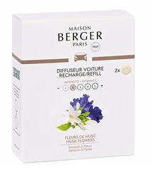 Recharge Maison Berger - pour parfum de voiture - Fleurs de Musc - 2 Pièces