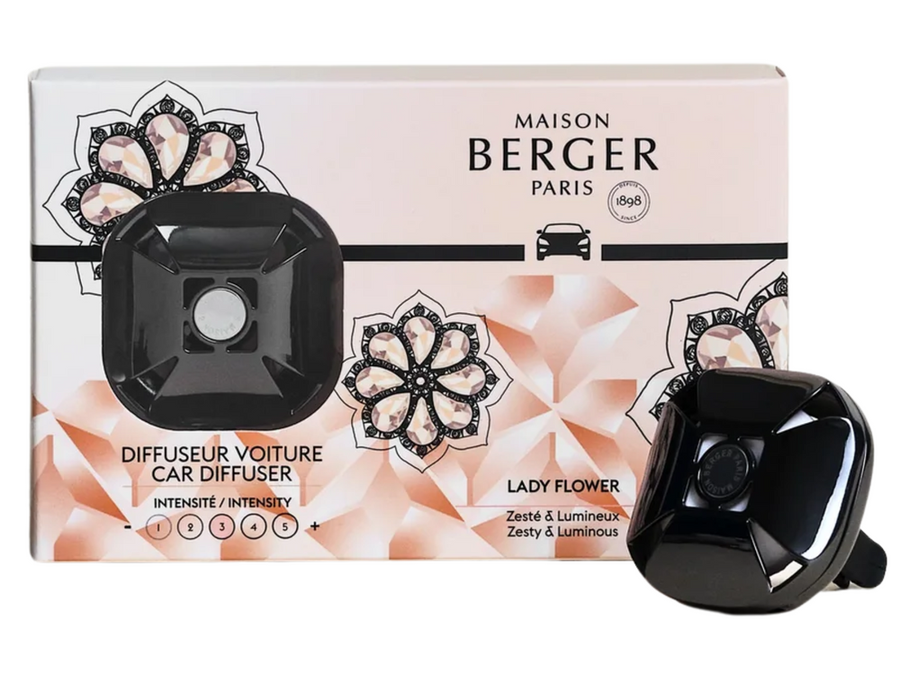 Maison Berger Autoparfum Diffuser Eternity Gun metal / Lady Flower - Met navulling