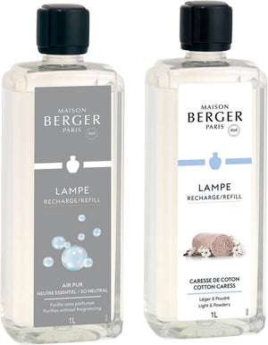 Recharge Maison Berger - pour brûle-parfum - So Neutre + Caresse de Coton - 2 x 1 litre
