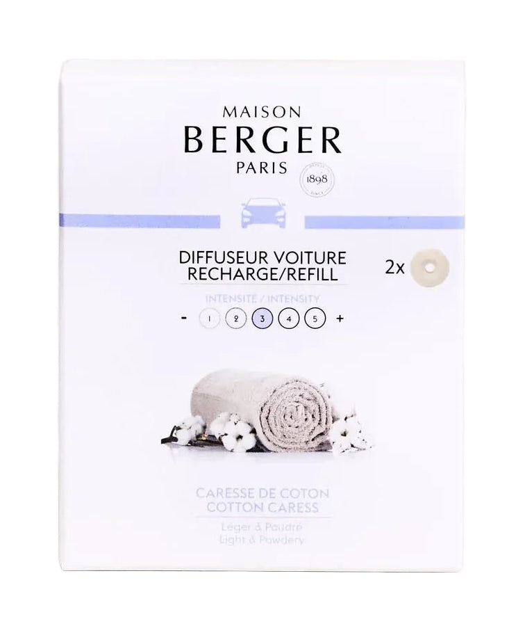 Ensemble d'autoparfums Maison Berger - Argent - Cotton Caress - 45 mm - 3 pieces