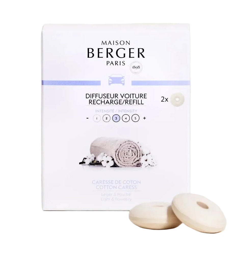 Ensemble d'autoparfums Maison Berger - Argent - Cotton Caress - 45 mm - 3 pieces